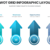 SWOT Grid Infographic Layout 1 SWOT Grid Infographic Layout for visual quadrant format