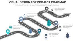Professional PowerPoint Roadmap Template for visual design tailored to young professionals, ideal for impactful ppt presentations and engaging ppt slides.