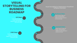 Explore a professional PowerPoint Roadmap Template focused on Visual Storytelling for Presentations with engaging slide templates for storytelling.
