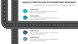 Explore Visual Storytelling in PowerPoint Roadmap Templates with customizable presentation design and engaging PowerPoint visuals for professional presentations