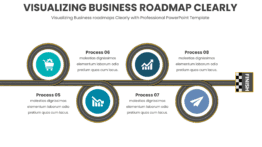 Professional PowerPoint Roadmap Template for visualizing business goals clearly with effective milestone mapping slides and business roadmap design