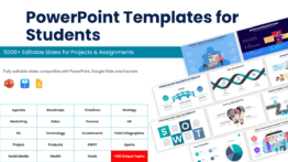 PowerPoint templates for students with editable slides compatible with Google Slides and Keynote for projects and assignments.