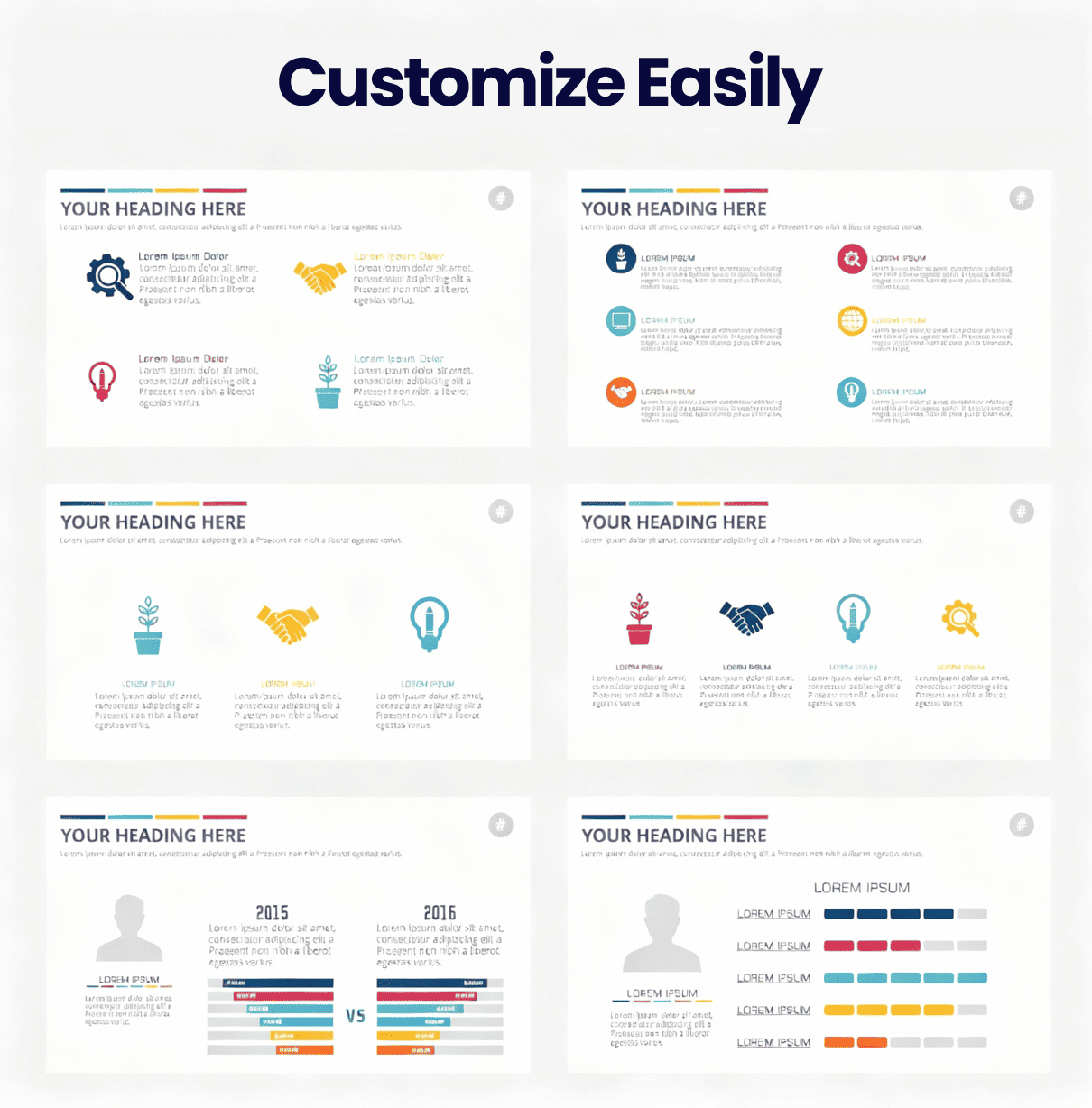 Student editing a PowerPoint template; shows how easily slides can be customized for class projects or college assignments.