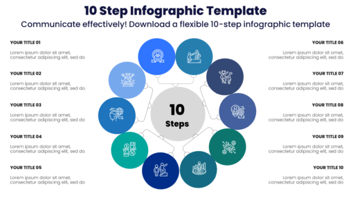 10 Step Infographic Template - Communicate effectively! Download a flexible 10-step infographic template