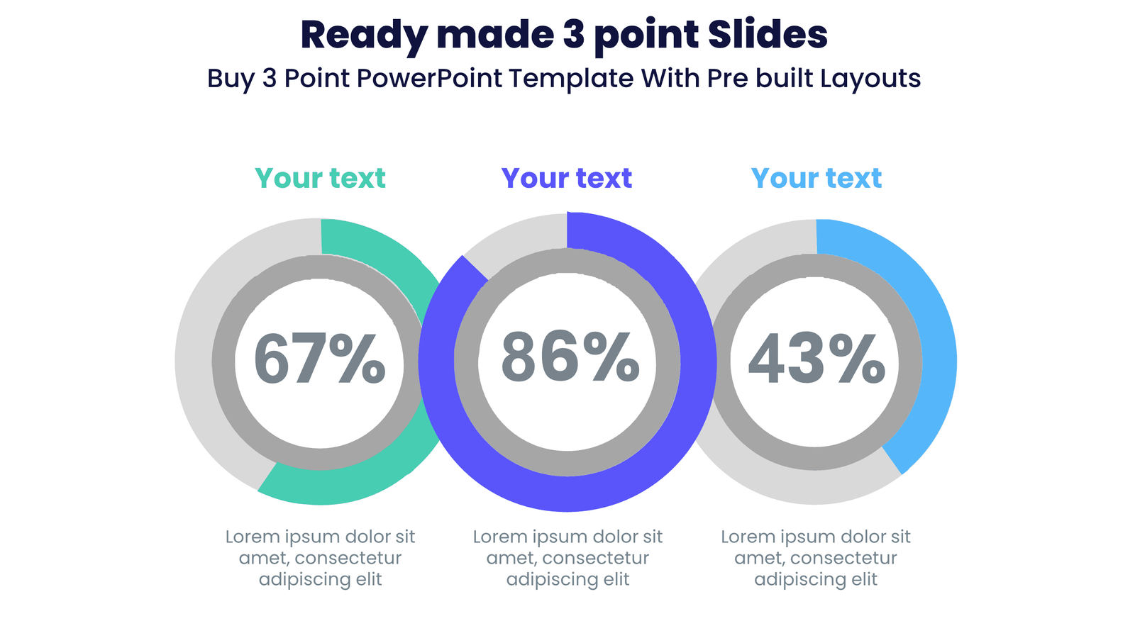 Ready made 3 point Slides - Buy 3 Point PowerPoint Template With Pre built Layouts