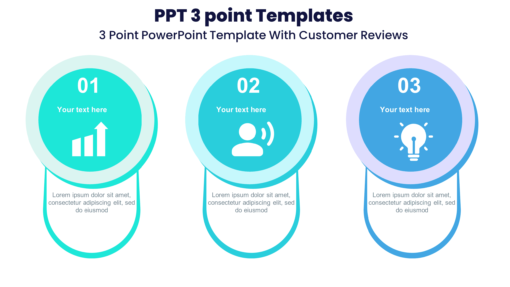 PPT 3 point Templates - 3 Point PowerPoint Template With Customer Reviews