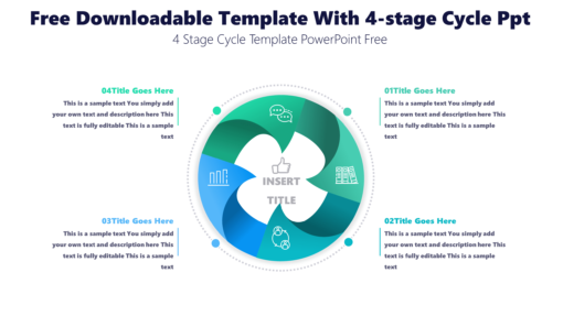 Free Downloadable Template With 4-stage Cycle Ppt - 4 Stage Cycle Template PowerPoint Free