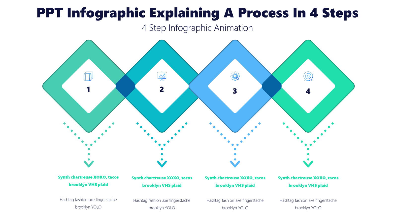 PPT Infographic Explaining A Process In 4 Steps - 4 Step Infographic Animation