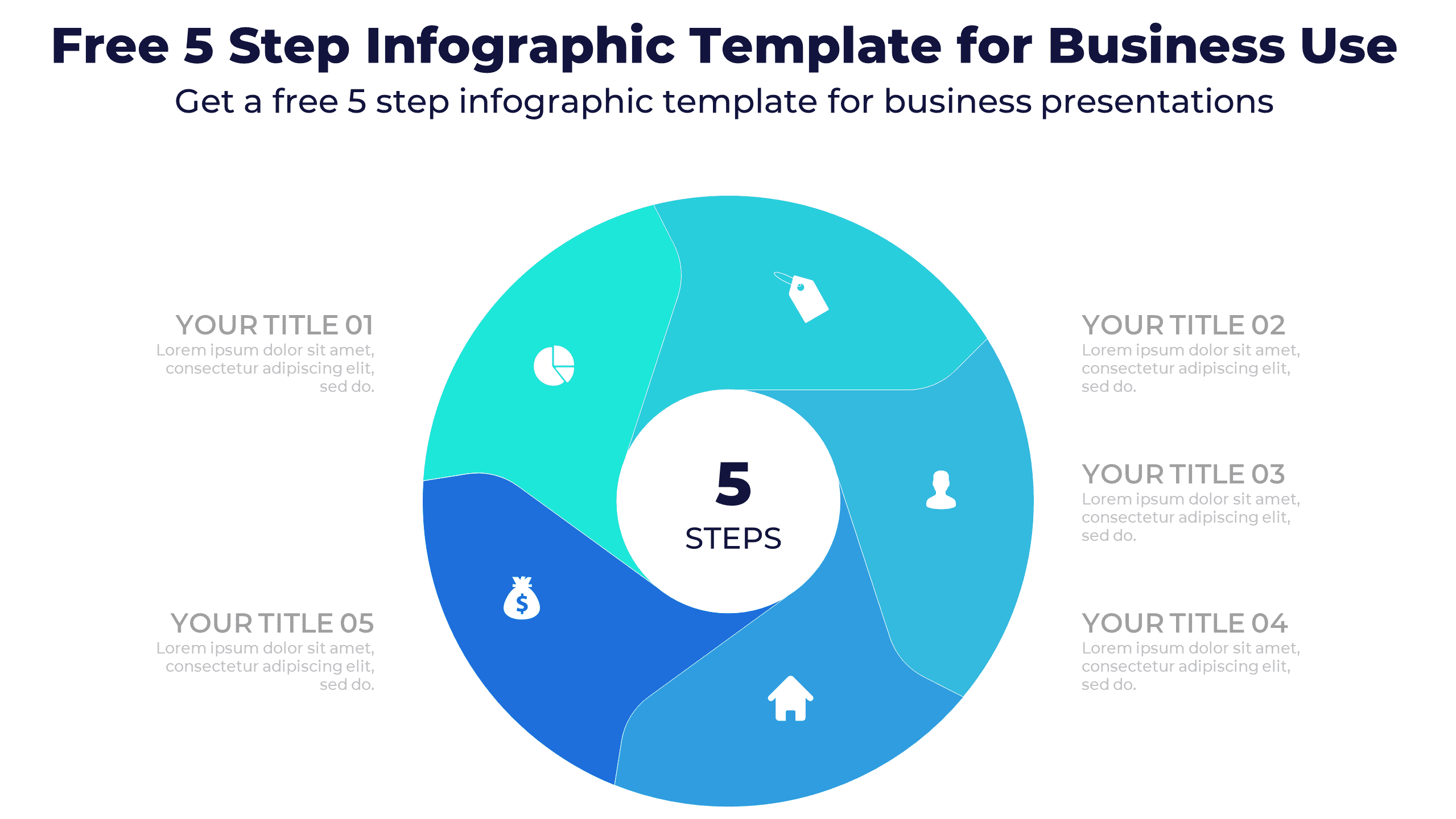 Free 5 Step Infographic Template for Business Use - Get a free 5 step infographic template for business presentations
