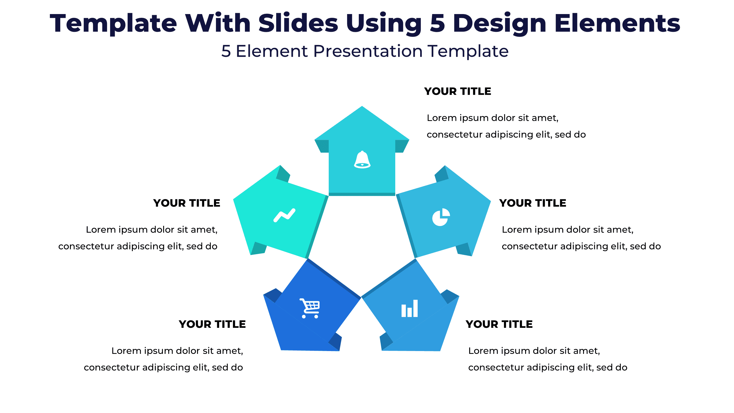 Template With Slides Using 5 Design Elements - 5 Element Presentation Template