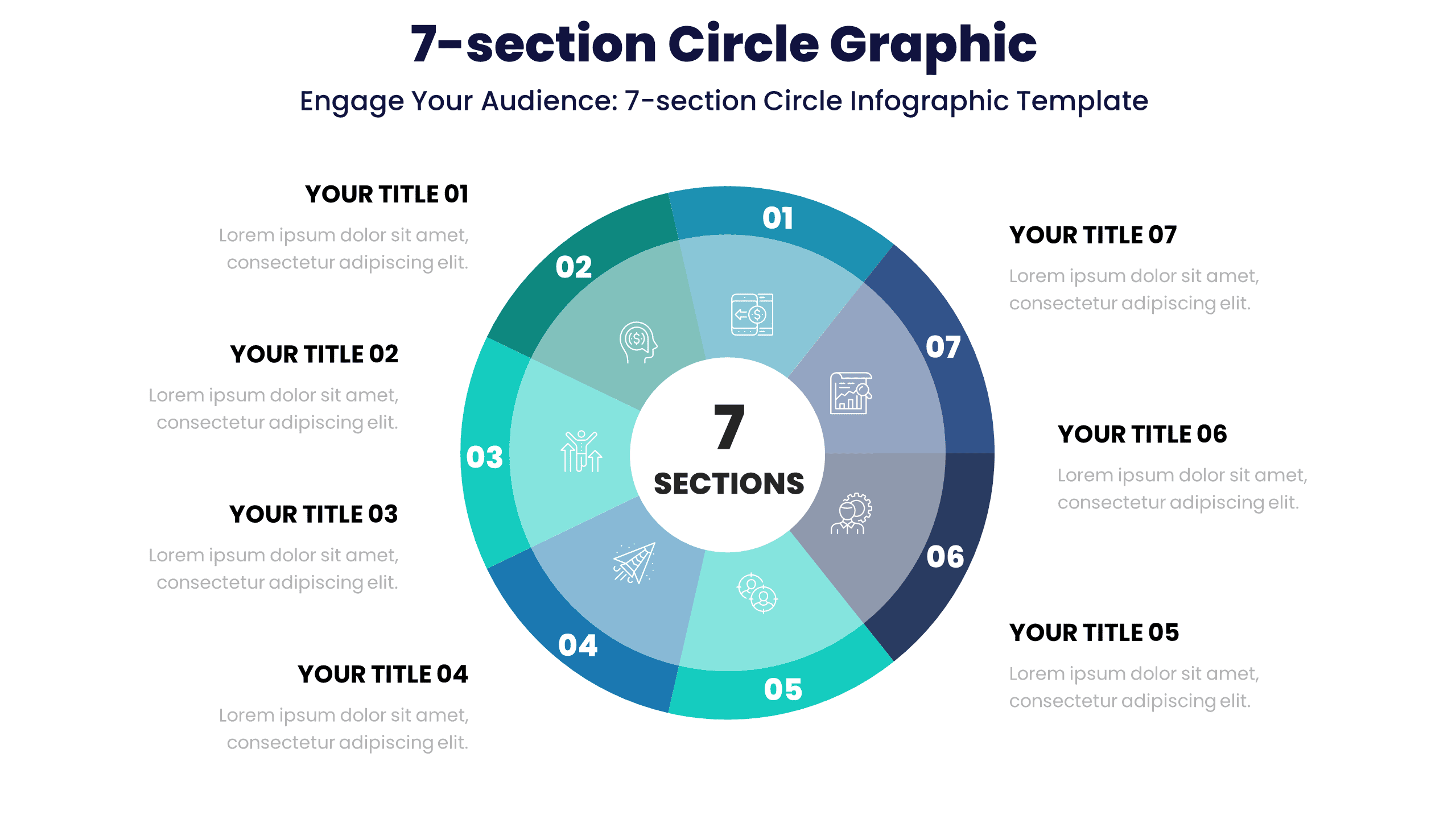 7-section Circle Graphic - Engage Your Audience: 7-section Circle Infographic Template