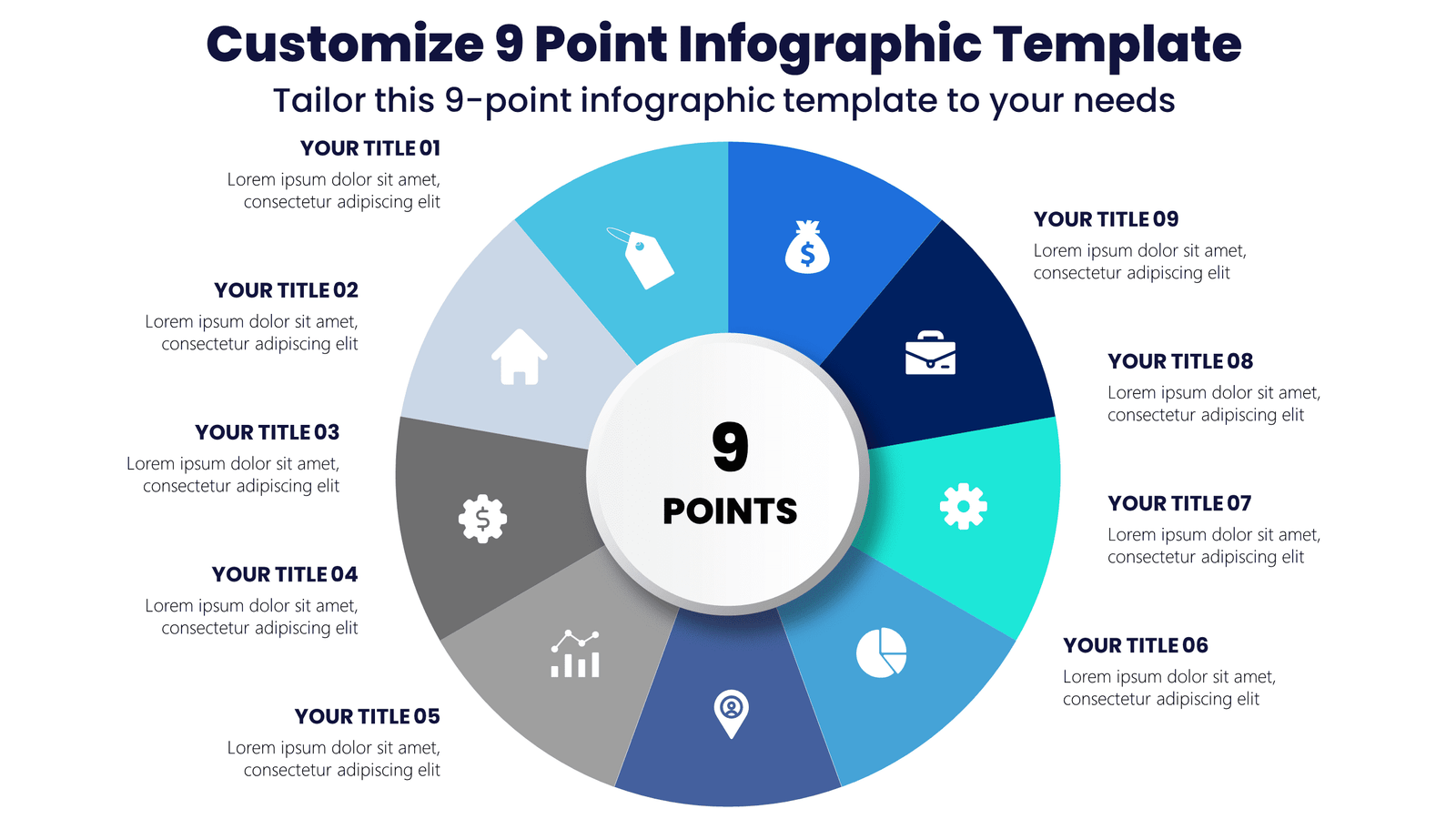 Customize 9 Point Infographic Template - Tailor this 9-point infographic template to your needs