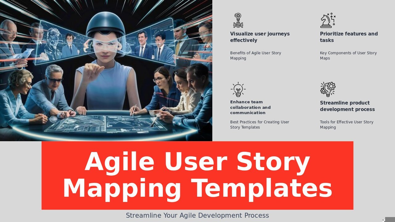 Agile User Story Mapping Templates for PowerPoint, perfect for professional presentations and effective user story mapping slides.