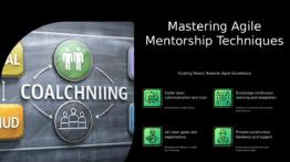 PowerPoint template for Effective Agile Mentorship, featuring professional presentation slides for agile coaching and development training materials