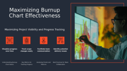 PowerPoint template for Effective Burnup Chart Usage, featuring professional presentation slides for agile metrics visualizing.