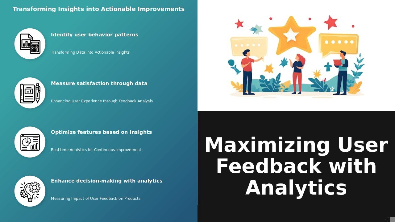 PowerPoint template for leveraging analytics for user feedback, ideal for professional presentations and user feedback loop slides
