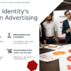 PowerPoint template for The Role of Brand Identity in Ads with professional presentation and effective advertising presentations.