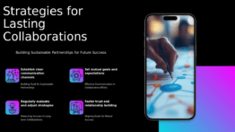 PowerPoint template featuring long-term collaborations strategies for professional presentations and effective influencer partnerships.