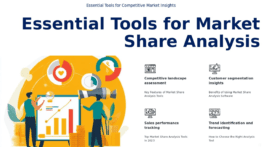 PowerPoint template for market share analysis tools, designed for professional presentations and competitive brand analysis.
