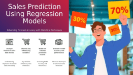 Professional presentation template for regression models for sales predictions in a downloadable PowerPoint format for business analytics.