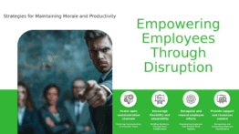 PowerPoint template for engaging employees during disruption with effective team engagement slides and business resilience designs.