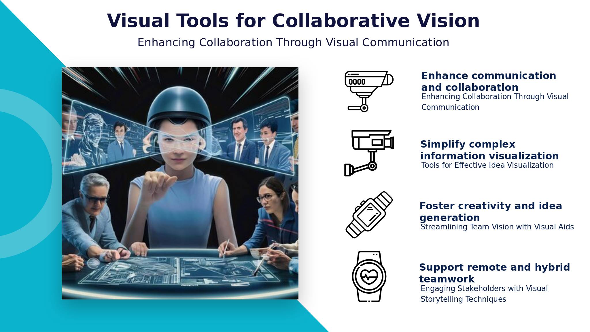 PowerPoint template for Visual Tools for Vision Sharing, ideal for effective vision communication slides and professional presentations.