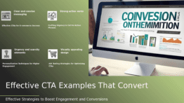 PowerPoint template showcasing high-converting CTA examples for effective presentations and client acquisition strategies.