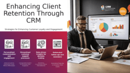 Professional PowerPoint template for improving client retention with CRM, featuring strategies and CRM tracking presentation slides.
