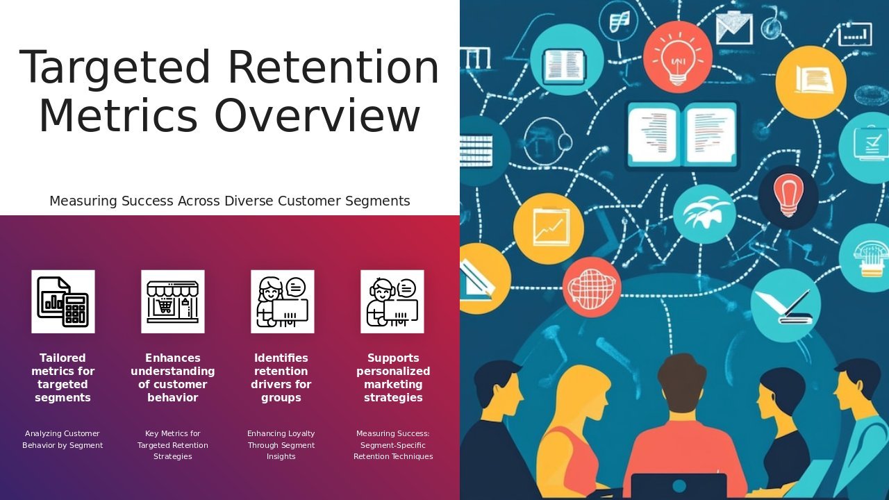 PowerPoint template for segment-specific retention metrics presentation with professional ppt slides for client engagement strategy.