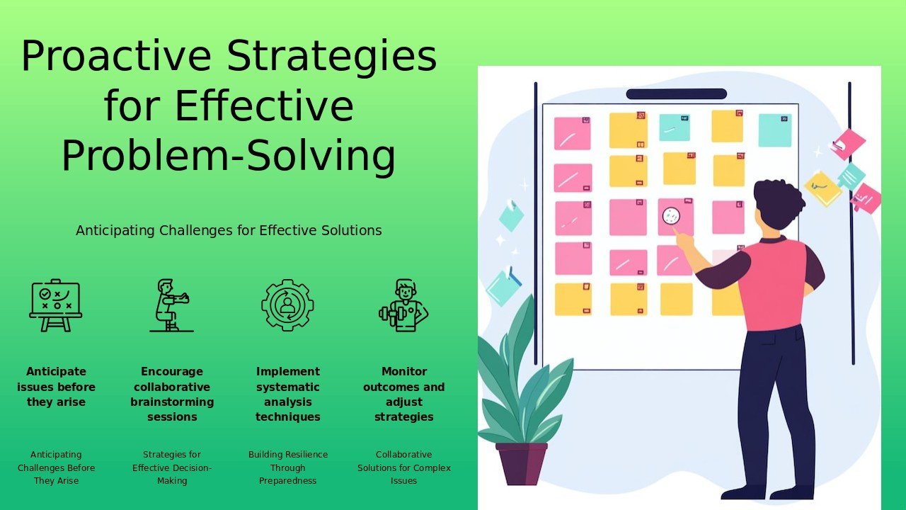 PowerPoint template showcasing proactive problem-solving approaches for effective client communication and long-term relationships