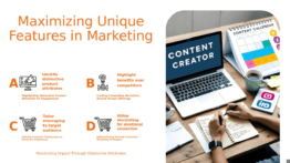 PowerPoint template for leveraging unique features in marketing with professional presentation slides and sales strategy materials