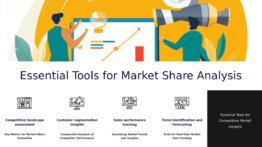 PowerPoint template for market share analysis tools, featuring professional presentation slides for business positioning strategy.