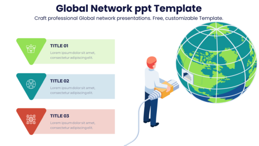 Global Network ppt Template  - Craft professional Global network presentations. Free, customizable Template.