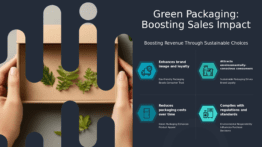 PowerPoint template showcasing green packaging impact on sales, ideal for professional presentations and consumer behavior analysis.