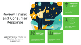 PowerPoint template on timing of reviews and consumer action for a professional presentation with impactful ppt slides.