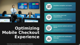 PowerPoint template for user experience in mobile checkout featuring consumer behavior insights and mobile commerce strategies