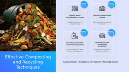 Professional PowerPoint template for composting and recycling methods with effective waste management techniques and cost reduction strategies.
