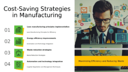 Professional PowerPoint template showcasing cost-saving techniques in manufacturing for an effective presentation on efficiency improvement.