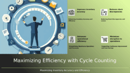 PowerPoint template for implementing cycle counting benefits in inventory management with professional presentation design and slides