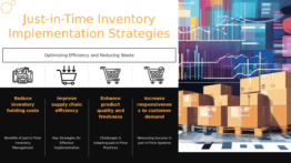PowerPoint template for implementing Just-in-Time inventory, featuring professional presentation slides for cost reduction and efficient manufacturing.