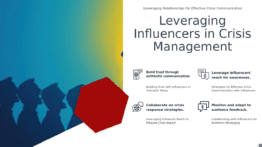 PowerPoint template for engaging influencers during crises with professional presentation and crisis communication templates