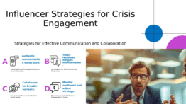 PowerPoint template for influencer engagement during crises, ideal for professional presentations and effective crisis communication.