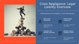 PowerPoint template for legal liability for crisis negligence with professional presentation and crisis planning presentation template.