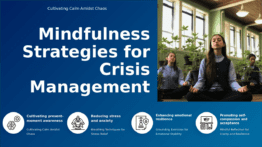PowerPoint template for mindfulness practices during crises, designed for professional presentations and crisis management slide decks.