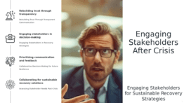 Professional PowerPoint template for post-crisis stakeholder involvement, featuring engaging ppt slides for effective communication.