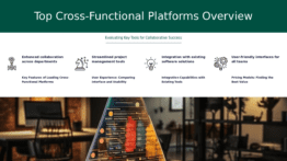 PowerPoint template for top cross-functional platforms reviewed with effective collaboration strategies in professional presentations.