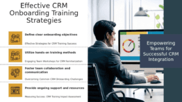 PowerPoint template for Training Teams for CRM Onboarding with effective onboarding slides for CRM and team training PowerPoint slides