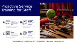 PowerPoint template for Training Staff for Proactive Service with professional presentation design and effective customer service training templates.