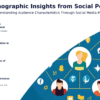 PowerPoint template for demographic insights from posts, ideal for professional presentations and social media analytics.