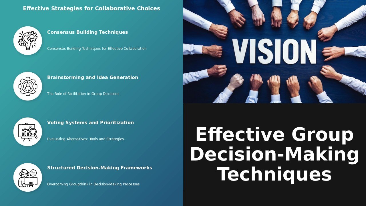 PowerPoint template for Group Decision-Making Methods, ideal for professional presentations and decision analysis design.